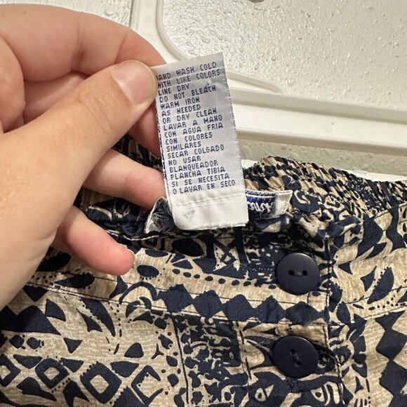 Anna And Frank Silk Maxi Shirt Womams L Geometric Button Up Boho Resortwear - Picture 6 of 10